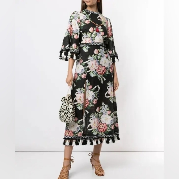 Alice McCall Dresses & Skirts - Alice McCall Black Magic Moments Linen Midi Dress NWT